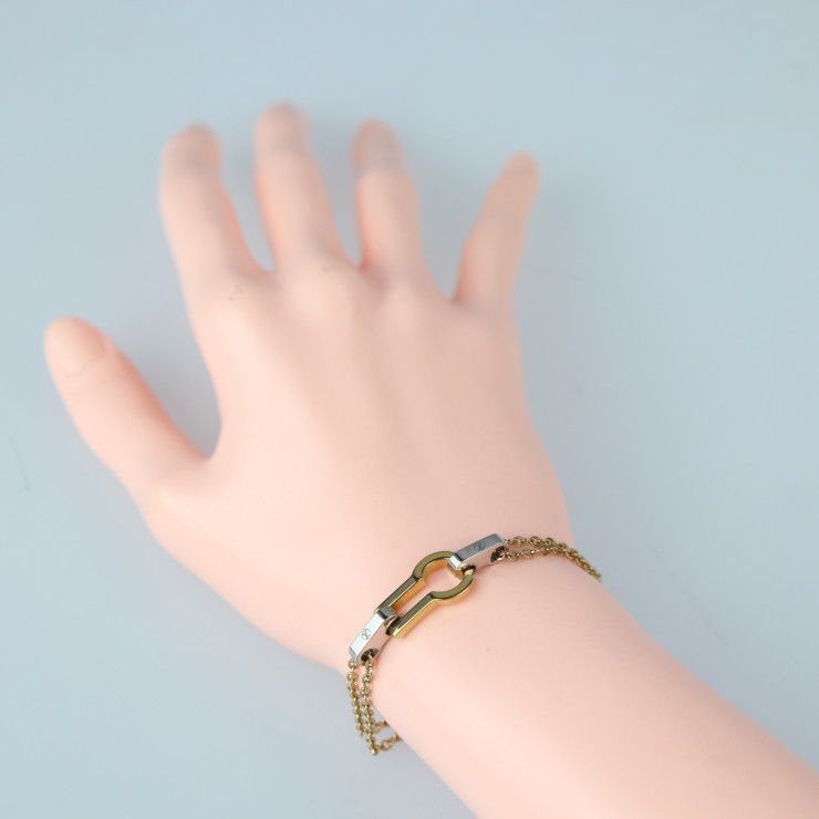 Louis Vuitton Bracelet Cellule Gold Silver Metal — view 8