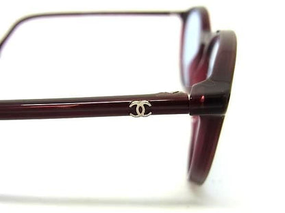 Chanel Sunglasses CC Logo Bordeaux Lens Clear Blue Acetate Eyewear — view 3