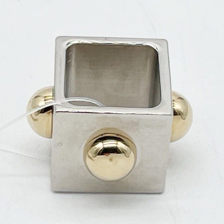 Hermes Scarf Ring Cube Collier de Champagne Gold Silver Metal — view 2