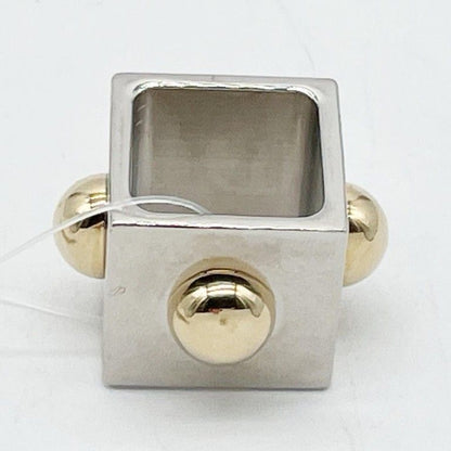 Hermes Scarf Ring Cube Collier de Champagne Gold Silver Metal — view 2
