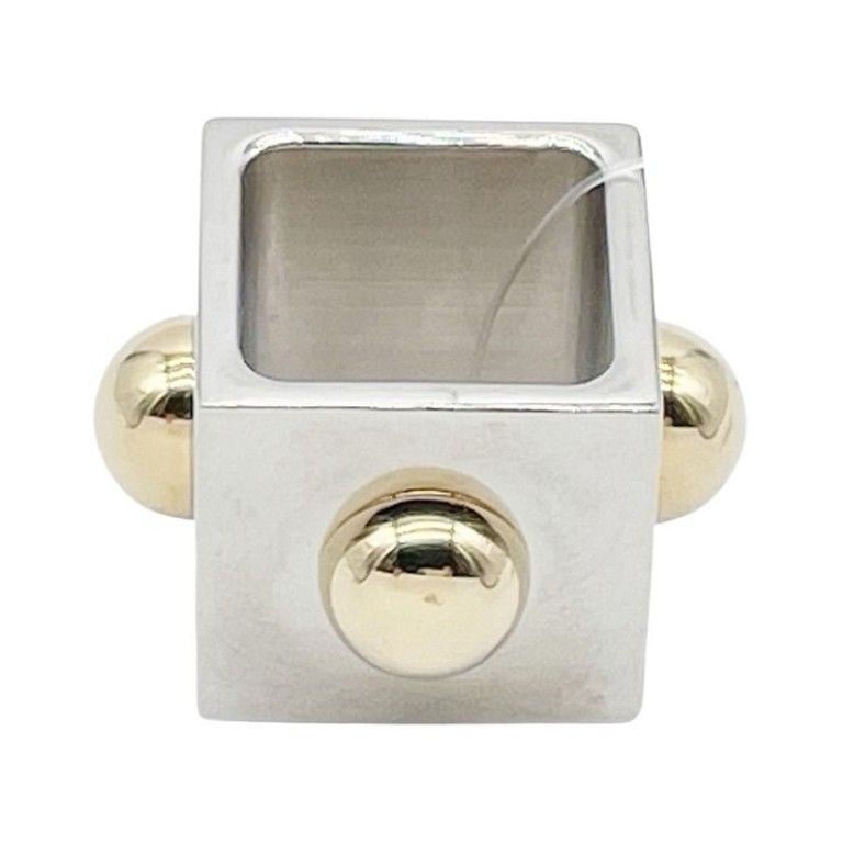 Hermes Scarf Ring Cube Collier de Champagne Gold Silver Metal