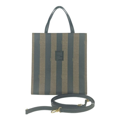 Fendi Tote Pecan 279 068 Brown Black Leather Vintage 2-Way Backpack Gold