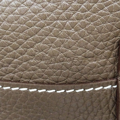 Hermes Tote Bag Double Sens 45 Taurillon Clemence Etoupe Blue Reversible — view 8