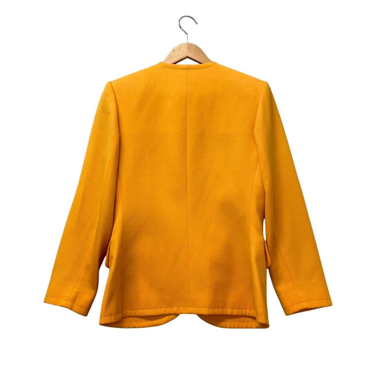 Saint Laurent Collarless Jacket Wool 36 Yellow — view 3