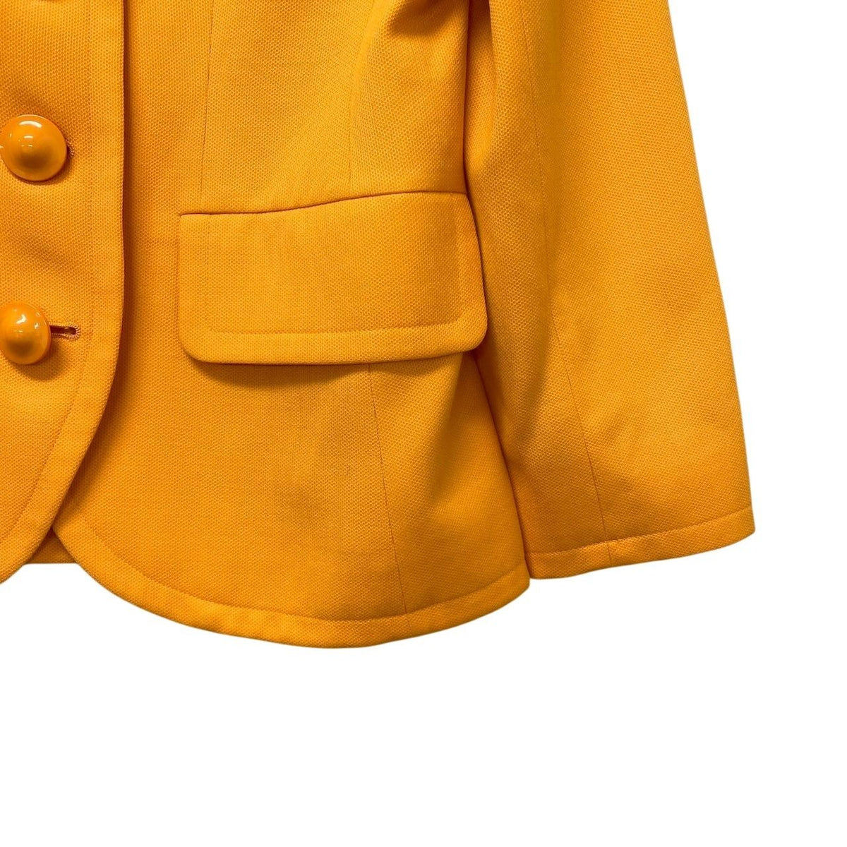 Saint Laurent Collarless Jacket Wool 36 Yellow — view 6
