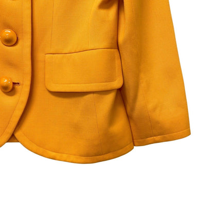 Saint Laurent Collarless Jacket Wool 36 Yellow — view 6