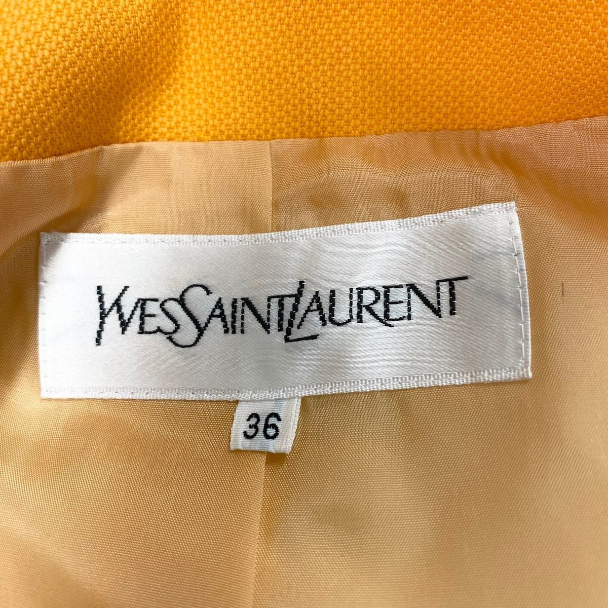 Saint Laurent Collarless Jacket Wool 36 Yellow — view 8