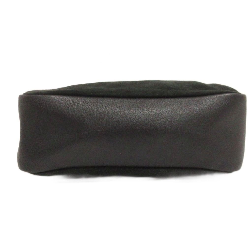 Gucci Vintage Bamboo Handle Handbag Suede 000 Black — view 4