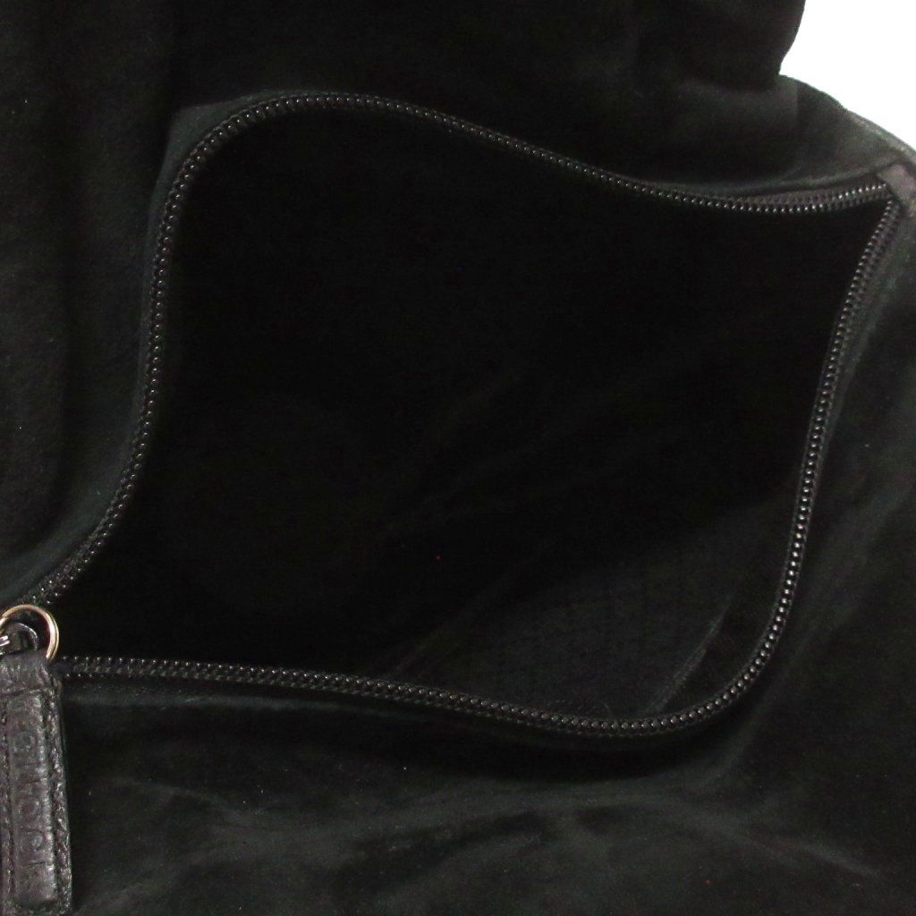 Gucci Vintage Bamboo Handle Handbag Suede 000 Black — view 6