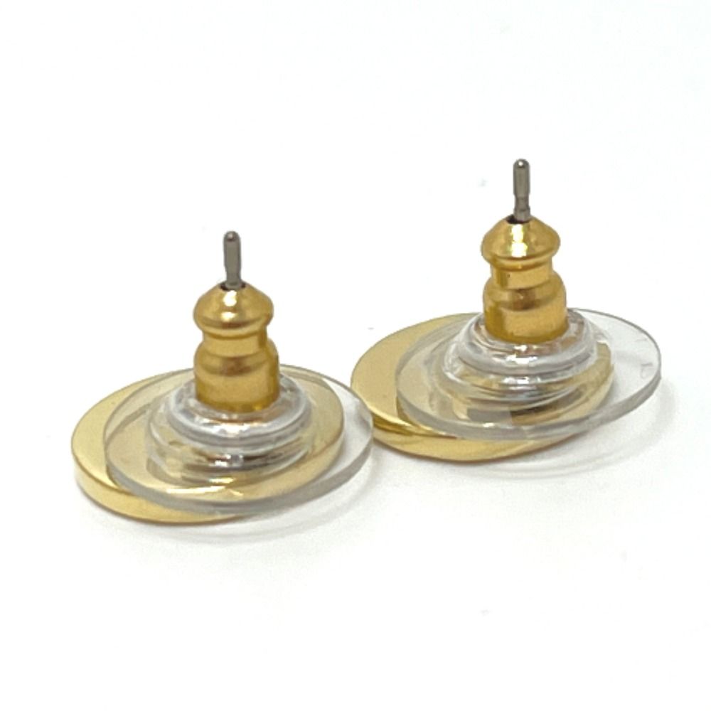 Dior Earrings Logo Round Metal Gold — view 2