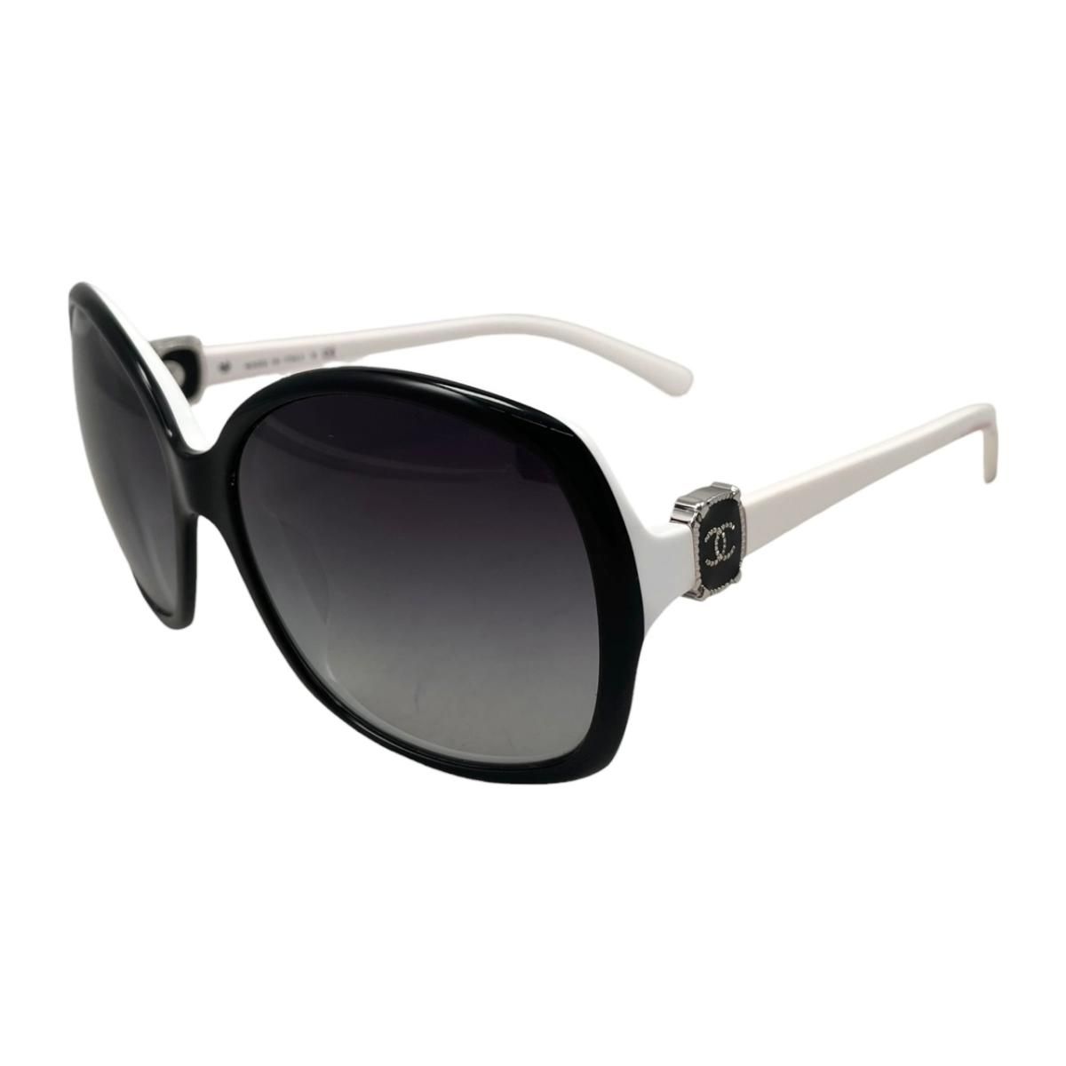 Chanel Sunglasses CC Logo Black White Eyewear