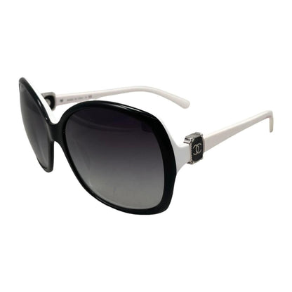 Chanel Sunglasses CC Logo Black White Eyewear