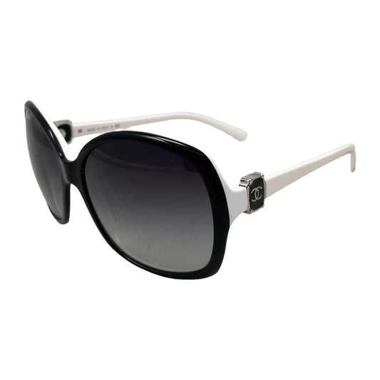 Chanel Sunglasses CC Logo Black White Eyewear