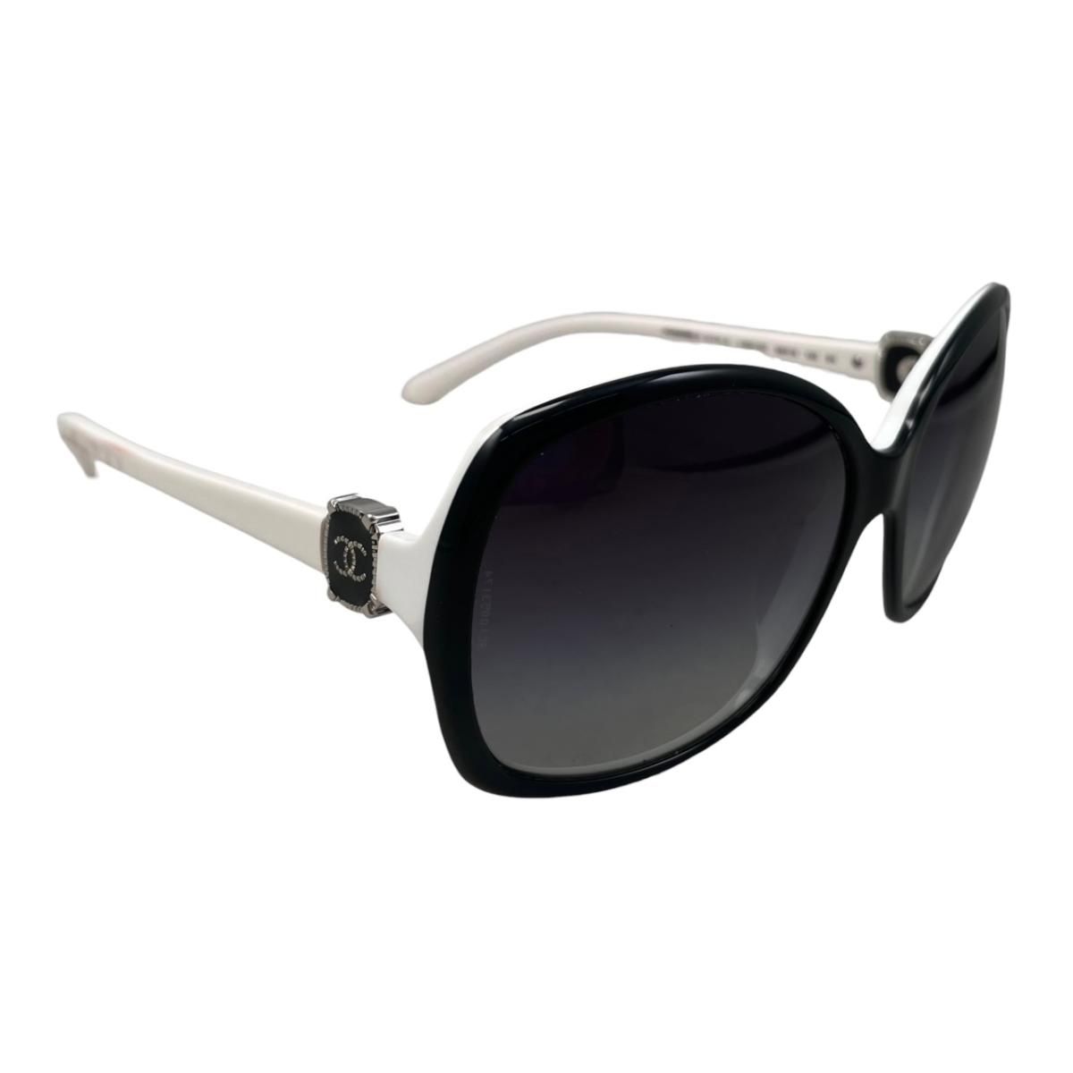 Chanel Sunglasses CC Logo Black White Eyewear — view 2