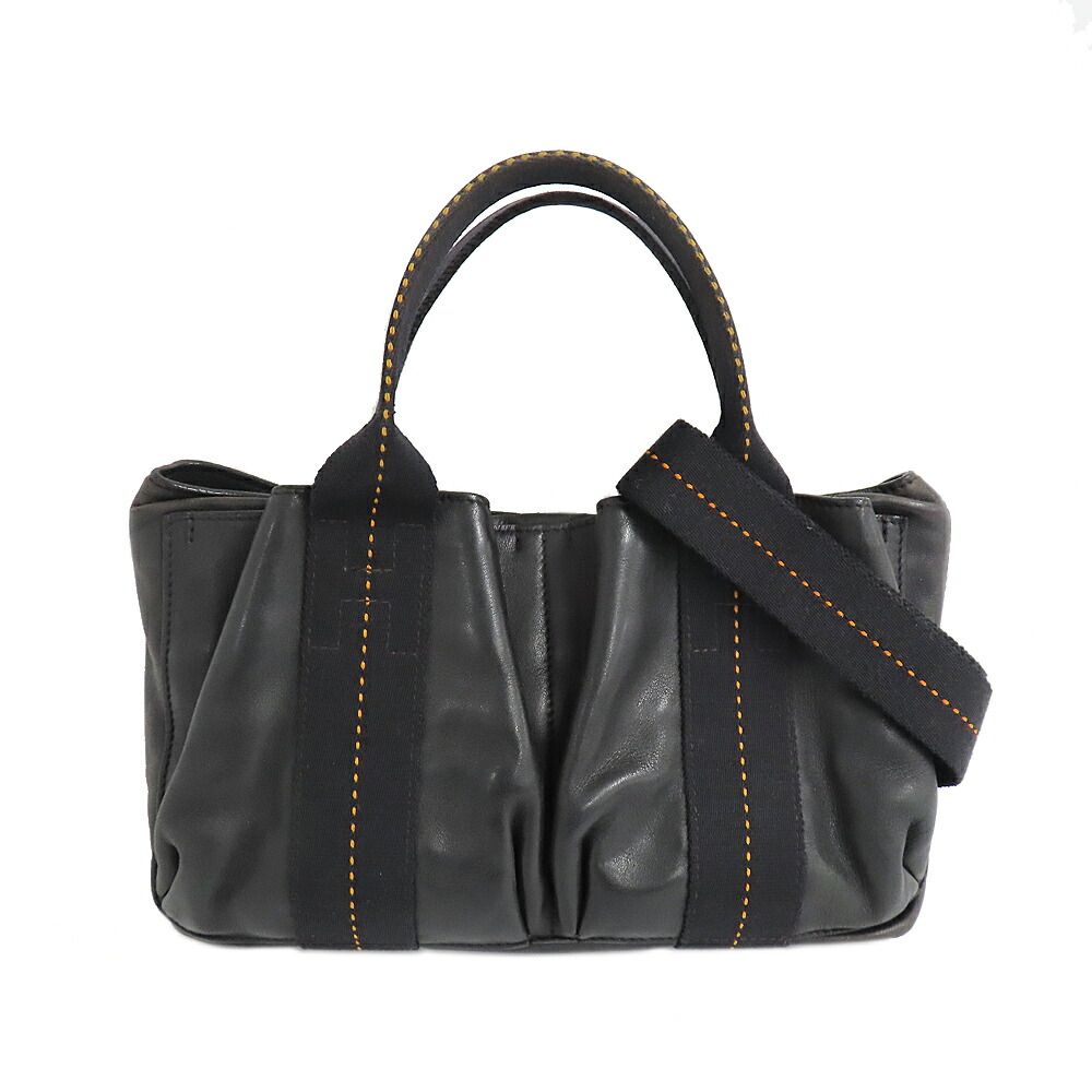 Hermes Caravan Horizontal PM Black Voderma Silver Handbag