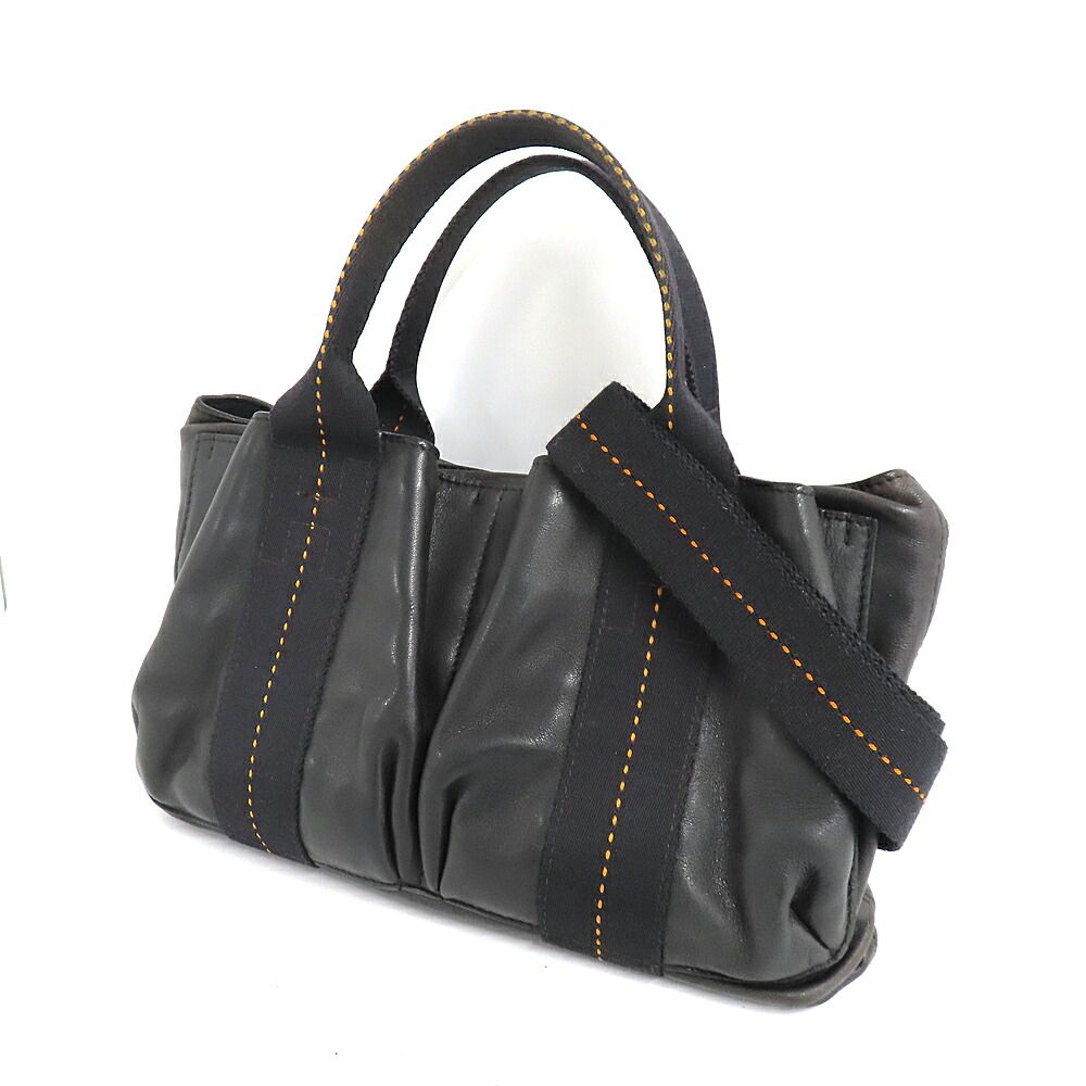 Hermes Caravan Horizontal PM Black Voderma Silver Handbag — view 2