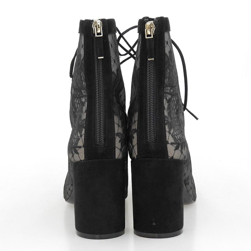 Dior Lace Embroidery Back Zip Up Boots Shoes Black Naughtily-d 39 — view 5