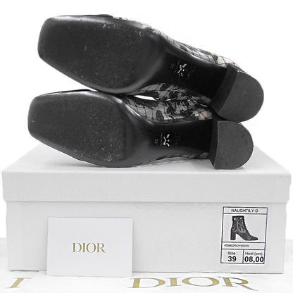 Dior Lace Embroidery Back Zip Up Boots Shoes Black Naughtily-d 39 — view 3
