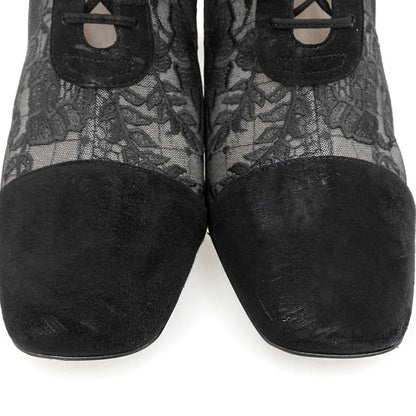 Dior Lace Embroidery Back Zip Up Boots Shoes Black Naughtily-d 39 — view 4