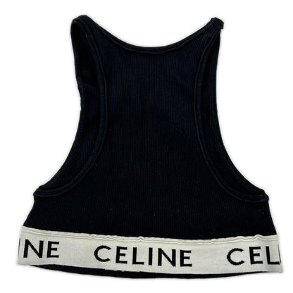 Celine Black Logo Calfskin Chic Knit Tank Top XS Sweater — view 2