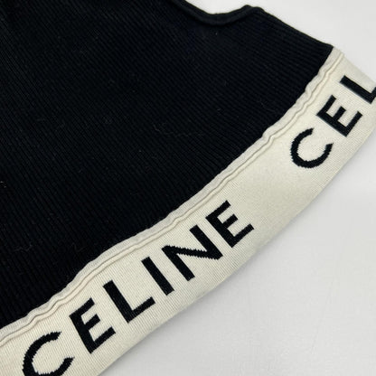 Celine Black Logo Calfskin Chic Knit Tank Top XS Sweater — view 5