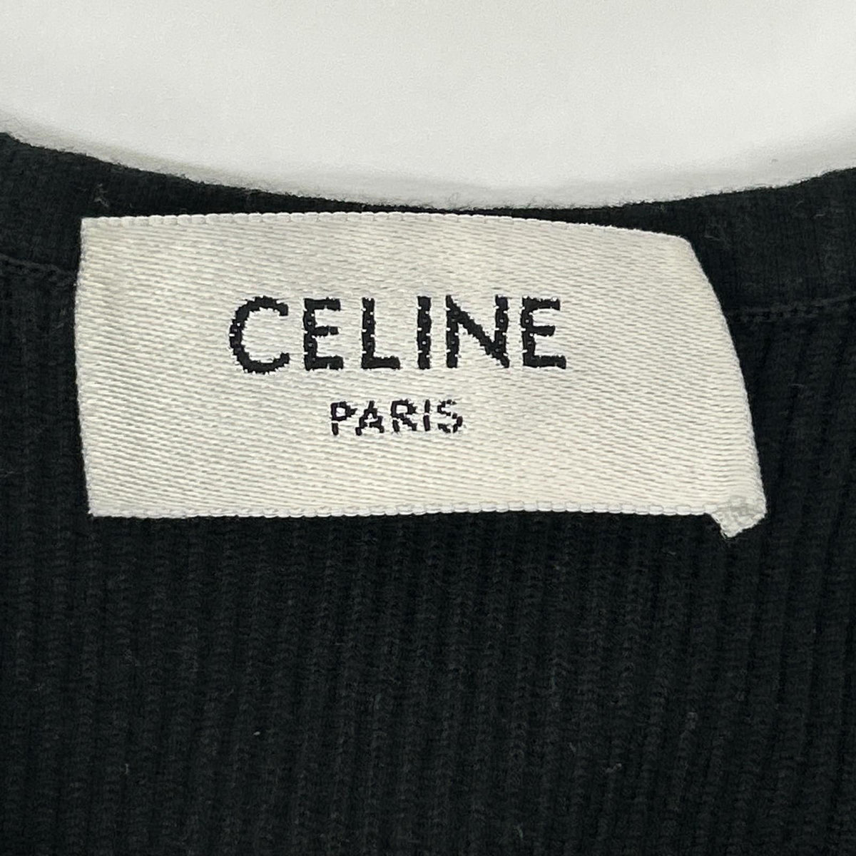 Celine Black Logo Calfskin Chic Knit Tank Top XS Sweater — view 4