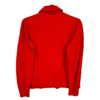 Celine Red Vintage Triomphe Embroidery Long Sleeve Polo — view 2
