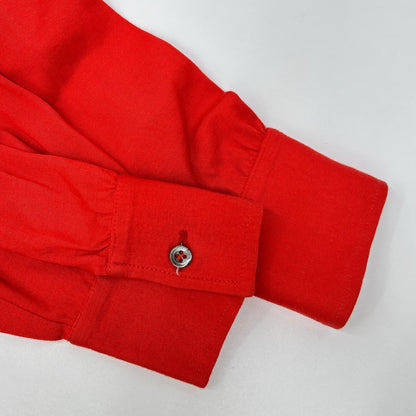 Celine Red Vintage Triomphe Embroidery Long Sleeve Polo — view 8