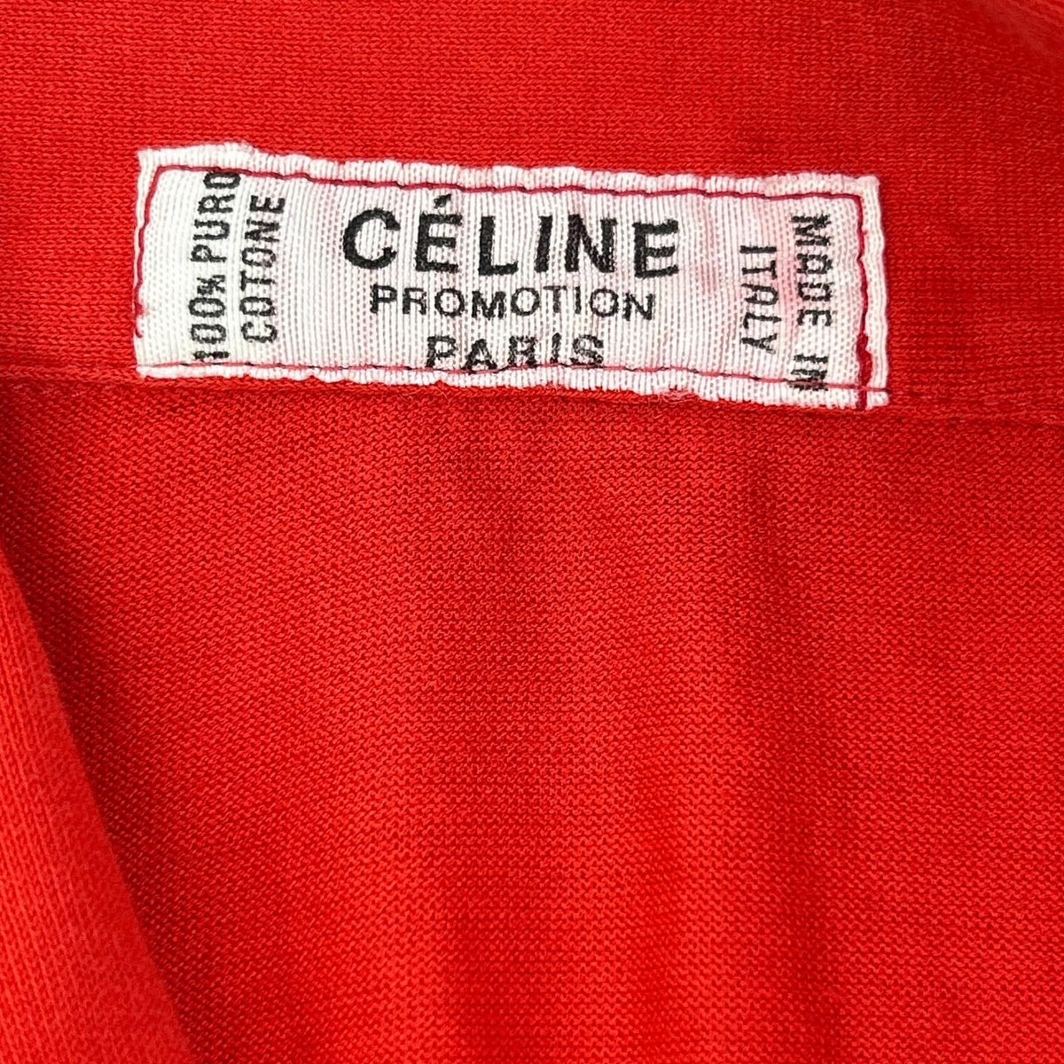 Celine Red Vintage Triomphe Embroidery Long Sleeve Polo — view 3
