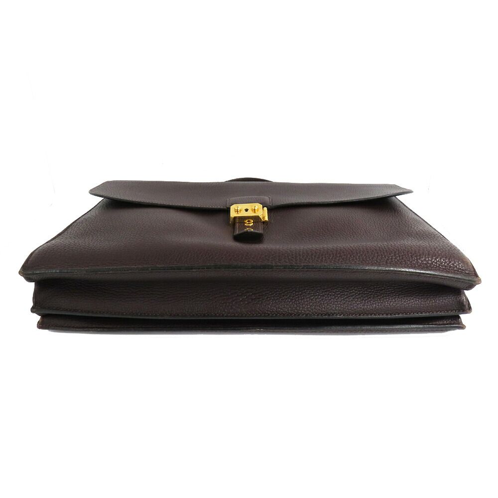 Hermes Sac A Depeches 41 Brown Togo Gold Document — view 5