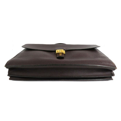 Hermes Sac A Depeches 41 Brown Togo Gold Document — view 5