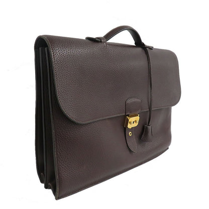 Hermes Sac A Depeches 41 Brown Togo Gold Document — view 3