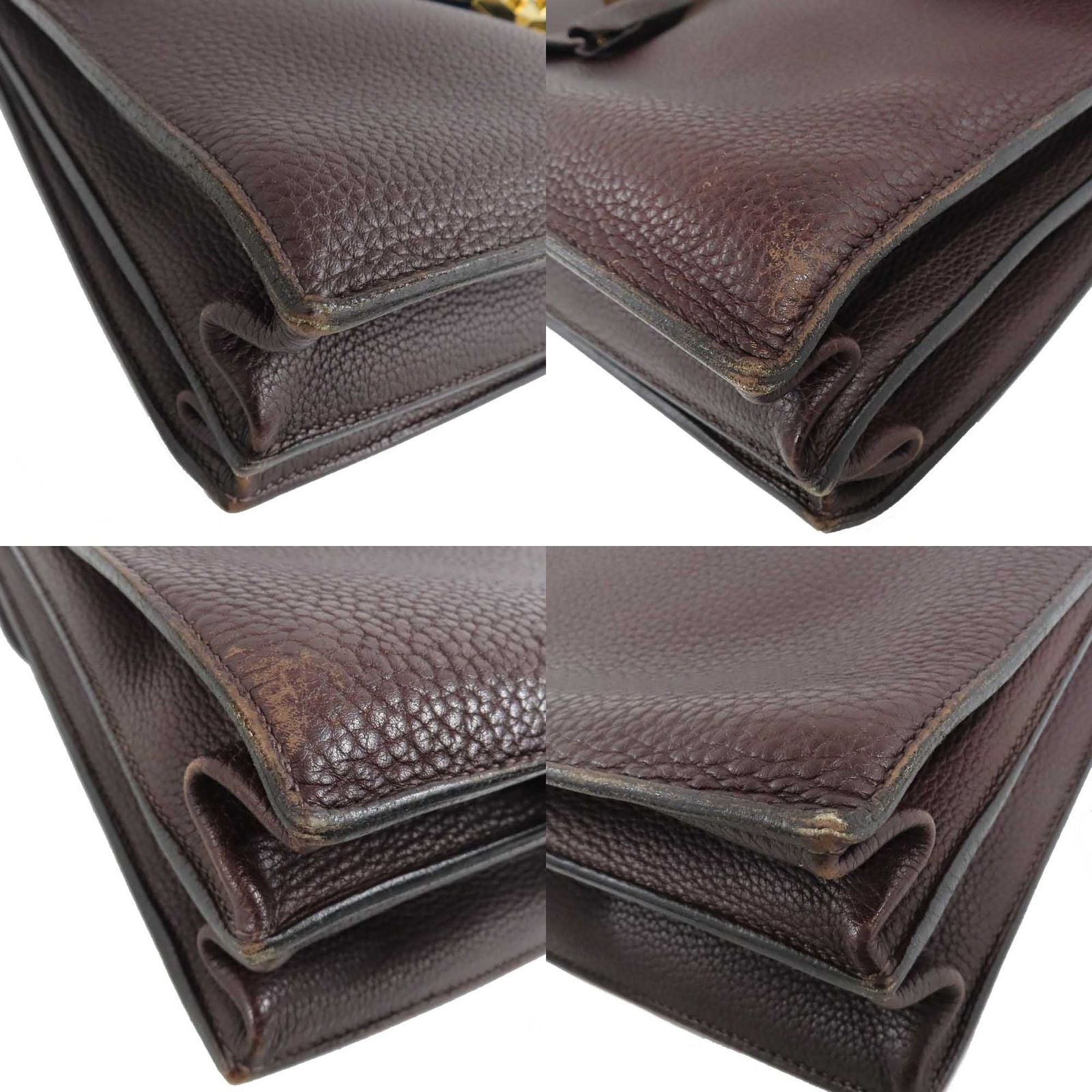 Hermes Sac A Depeches 41 Brown Togo Gold Document — view 8