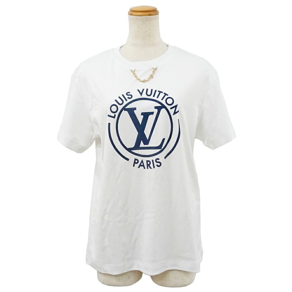 Louis Vuitton T-Shirt Flocked LV Cotton White Blue