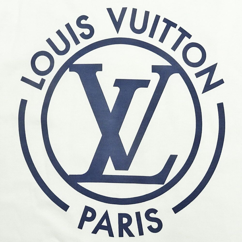 Louis Vuitton T-Shirt Flocked LV Cotton White Blue — view 5
