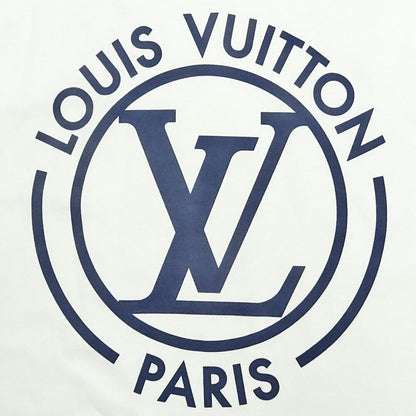 Louis Vuitton T-Shirt Flocked LV Cotton White Blue — view 5