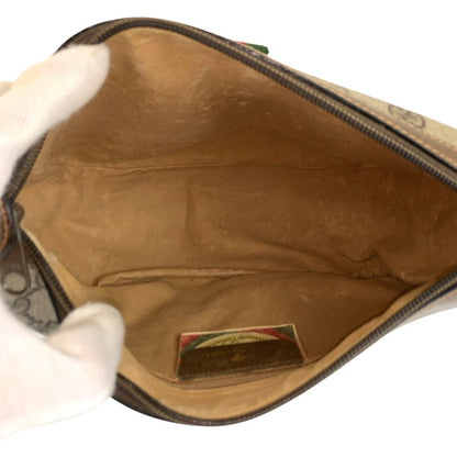 Gucci Vintage Sherry Line Beige GG Supreme Canvas Shoulder Bag Pochette — view 8