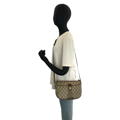 Gucci Vintage Sherry Line Beige GG Supreme Canvas Shoulder Bag Pochette — view 6