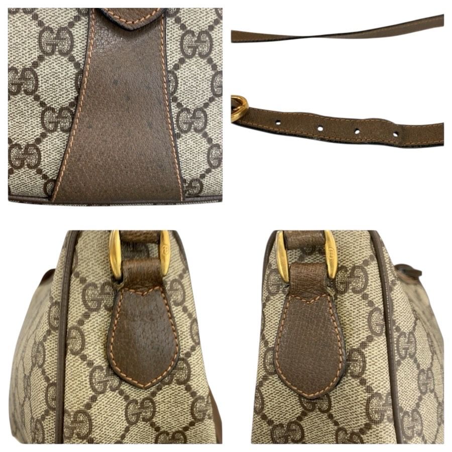 Gucci Vintage Sherry Line Beige GG Supreme Canvas Shoulder Bag Pochette — view 5