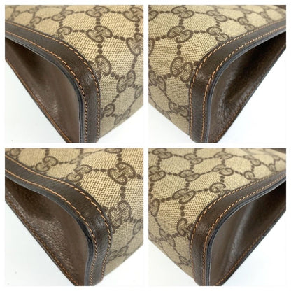 Gucci Vintage Sherry Line Beige GG Supreme Canvas Clutch Bag — view 4