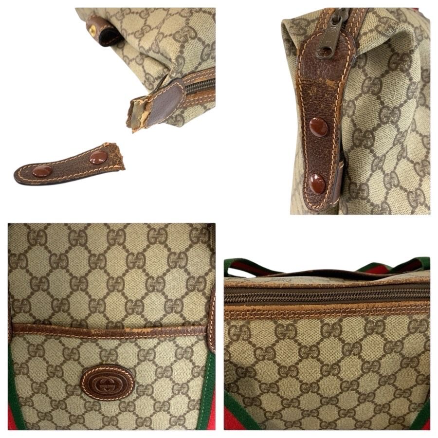 Gucci Sherry Line Beige Brown GG Supreme Canvas 002 39 Tote Boston Bag — view 5
