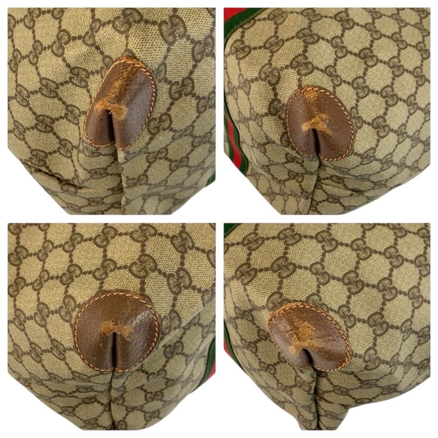 Gucci Sherry Line Beige Brown GG Supreme Canvas 002 39 Tote Boston Bag — view 4