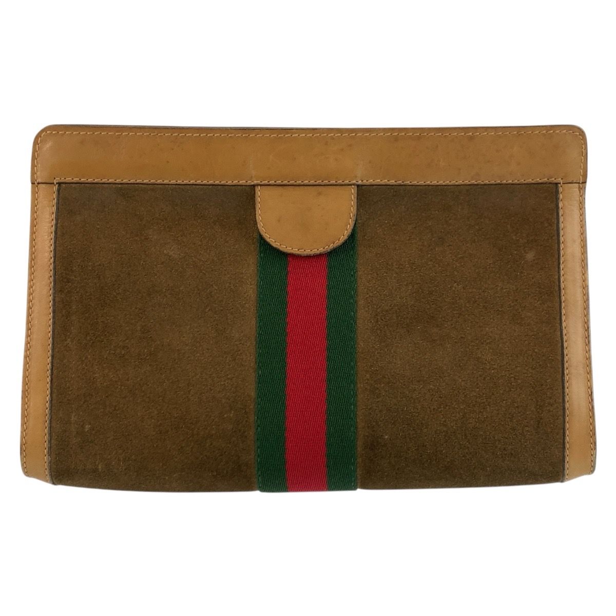 Gucci Vintage Sherry Line Brown Camel 67 014 Clutch Bag