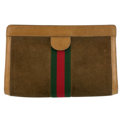 Gucci Vintage Sherry Line Brown Camel 67 014 Clutch Bag