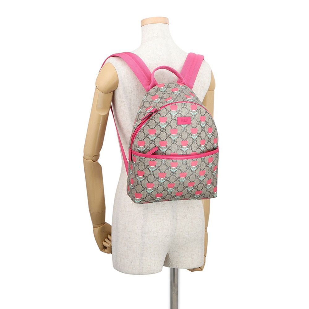 Gucci Backpack GG Supreme Flower Print Children Kids Kim Seungyoung — view 4