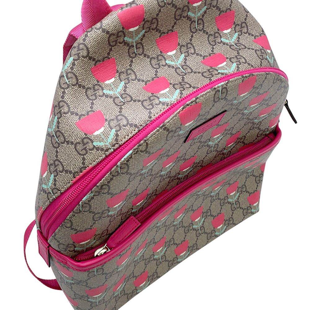 Gucci Backpack GG Supreme Flower Print Children Kids Kim Seungyoung — view 6