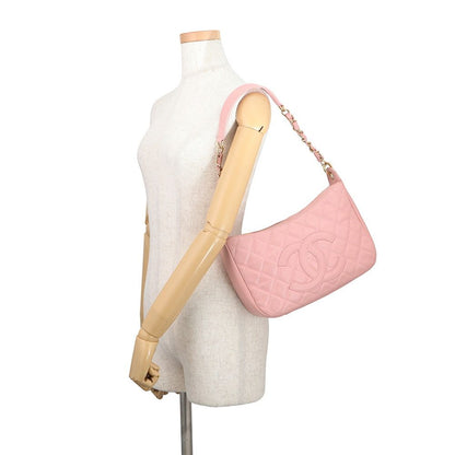 Chanel Chain Shoulder Bag Quilted CC Logo Caviar Leather — view 4