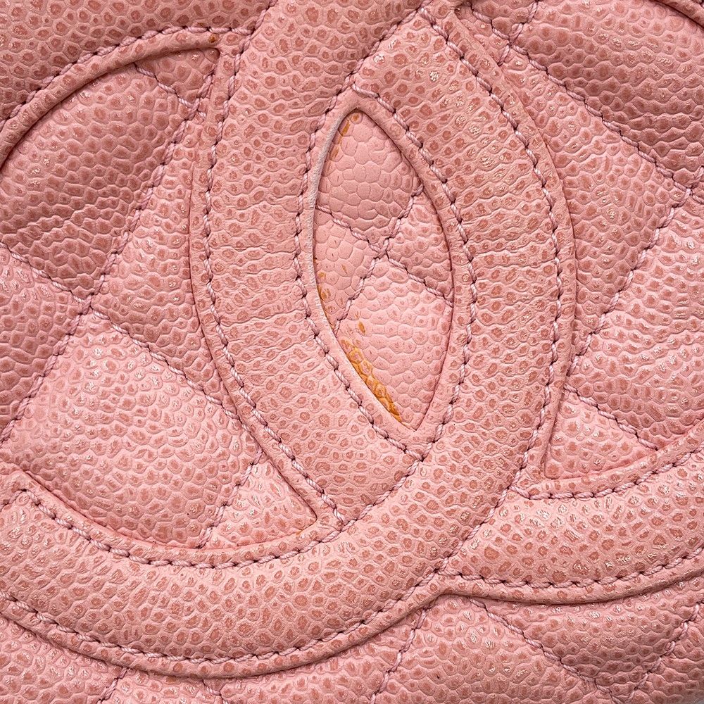 Chanel Chain Shoulder Bag Quilted CC Logo Caviar Leather — view 7