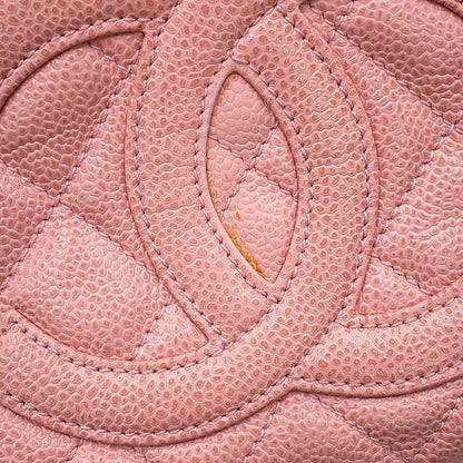 Chanel Chain Shoulder Bag Quilted CC Logo Caviar Leather — view 7