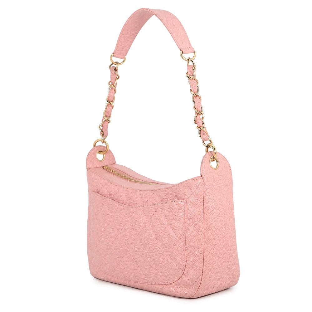 Chanel Chain Shoulder Bag Quilted CC Logo Caviar Leather — view 2